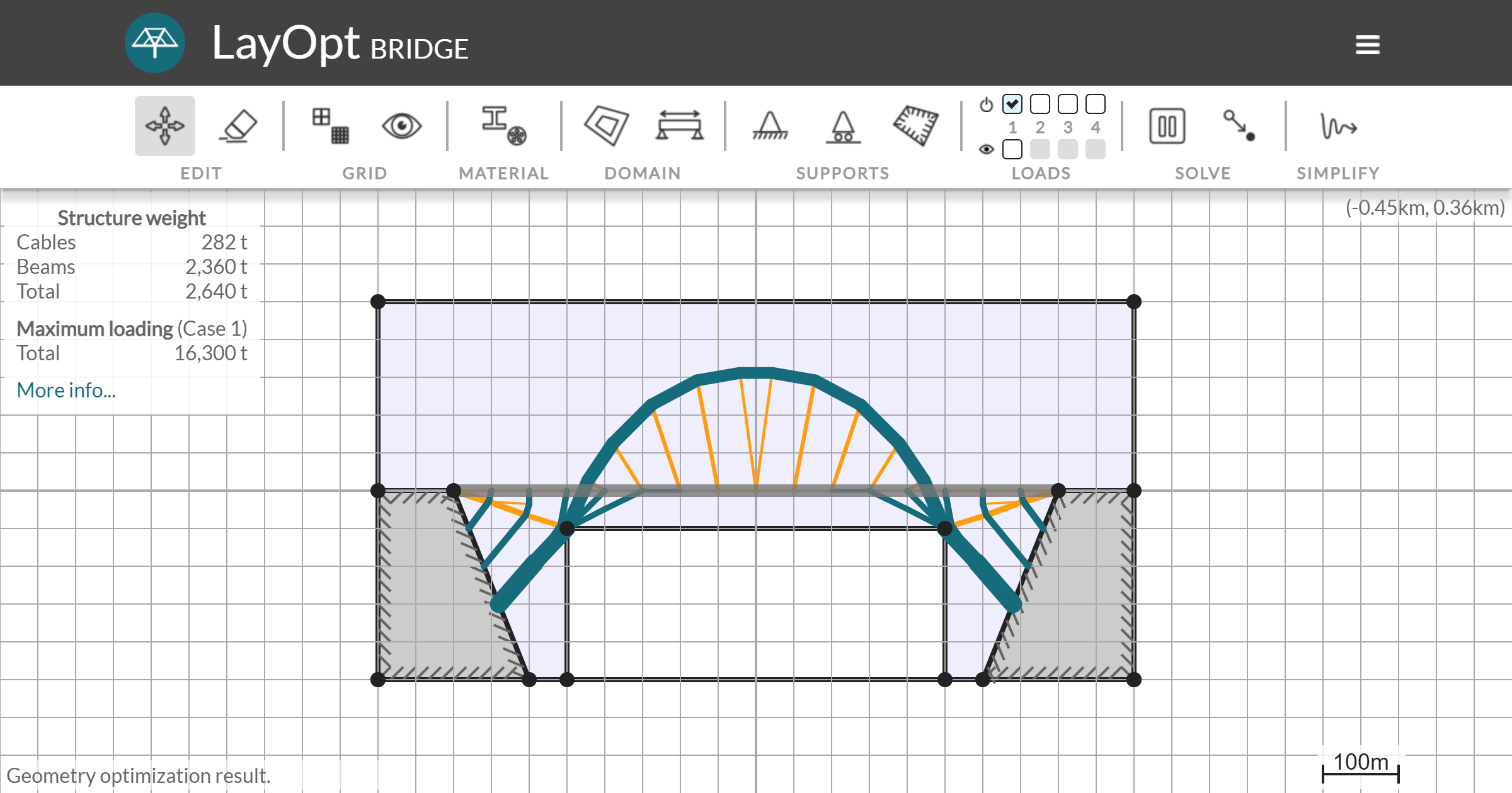 Screenshot of LayOpt Truss